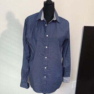 Michael Kors Navy and White Button Down Shirt